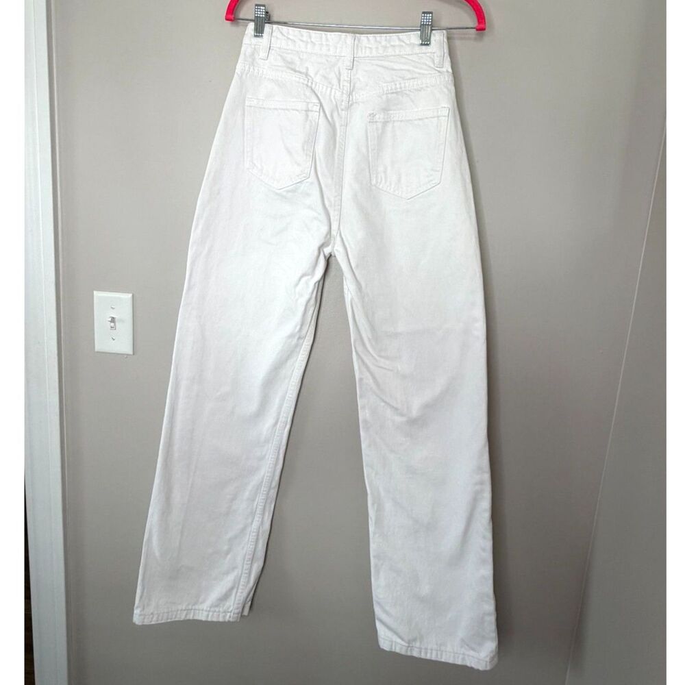 Grey Lab Los Angeles White Jeans Size 27 High Rise Straight Wide Leg Denim - Picture 3 of 6